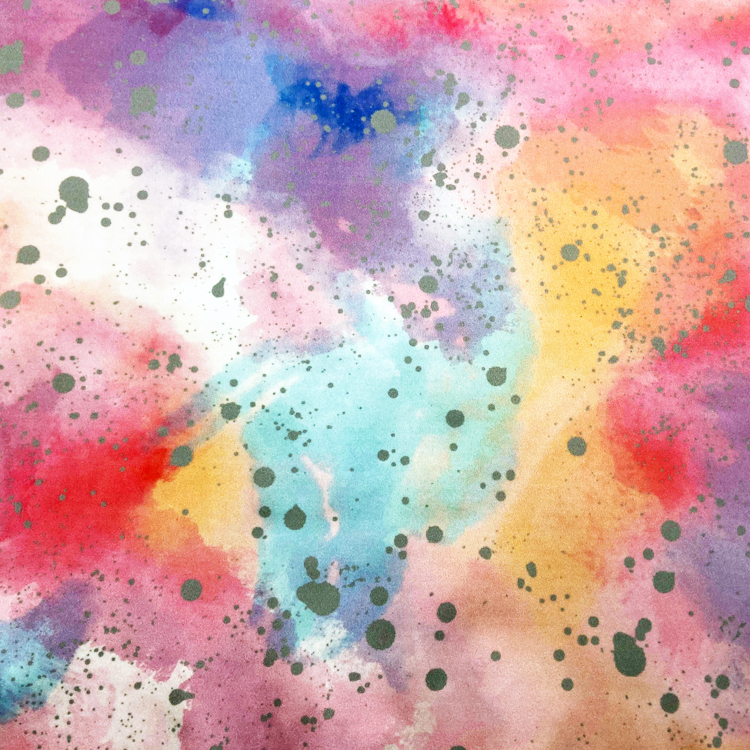 REGENBOGENBEDRUCKTER POLYESTERSTOFF